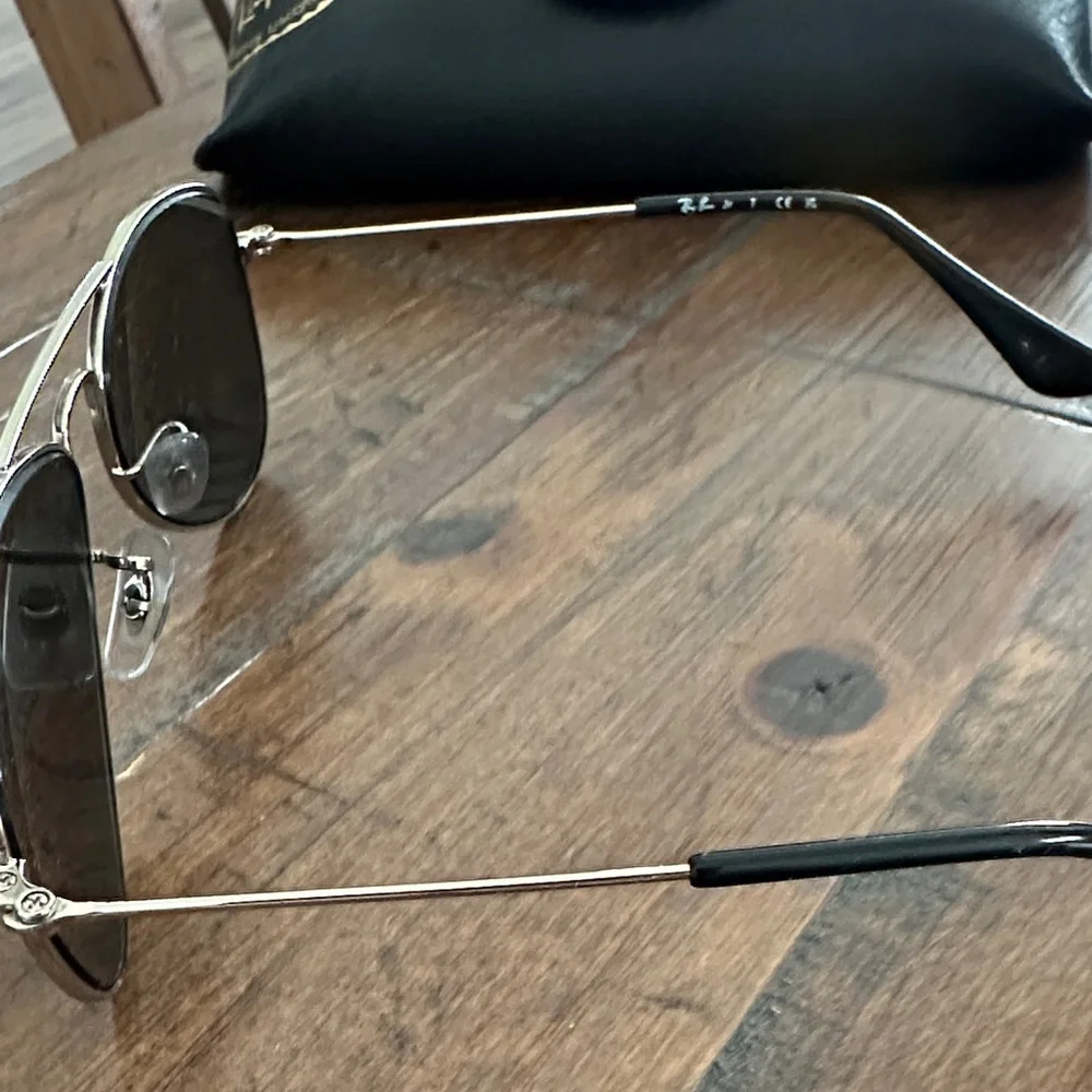 Ray-Ban Kids Silver Aviator Sunglasses with Dark Gray Lenses
